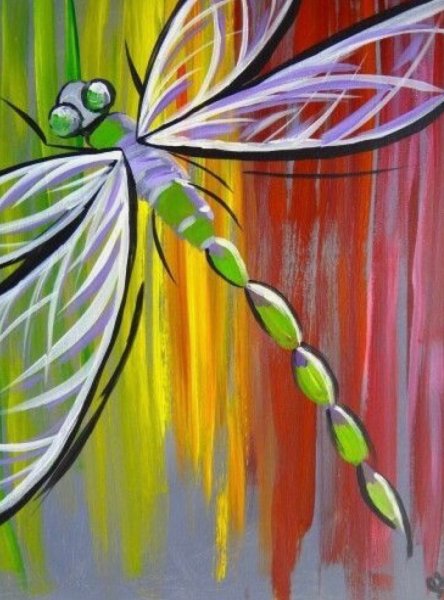 Стрекоза правополушарное рисование