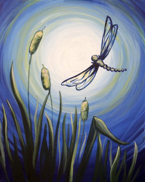 Стрекоза правополушарное рисование