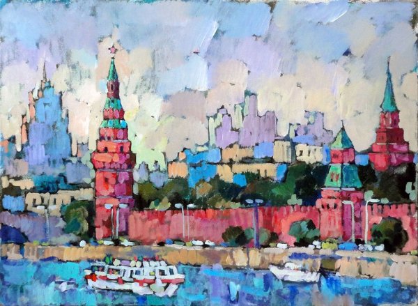 Живопись Павел Ганжа ,Москва река