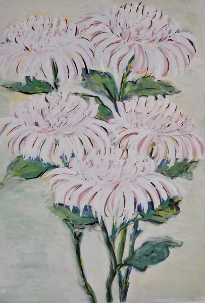 Хризантемы рисование гуашь