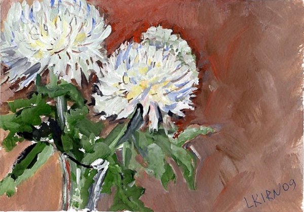 Хризантемы красками