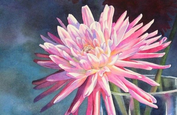 Живопись астры мастихином