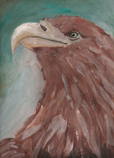 Орел гуашью