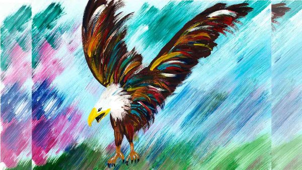 Рисунок орла гуашью