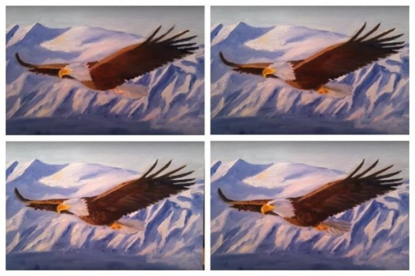 Орел гуашью