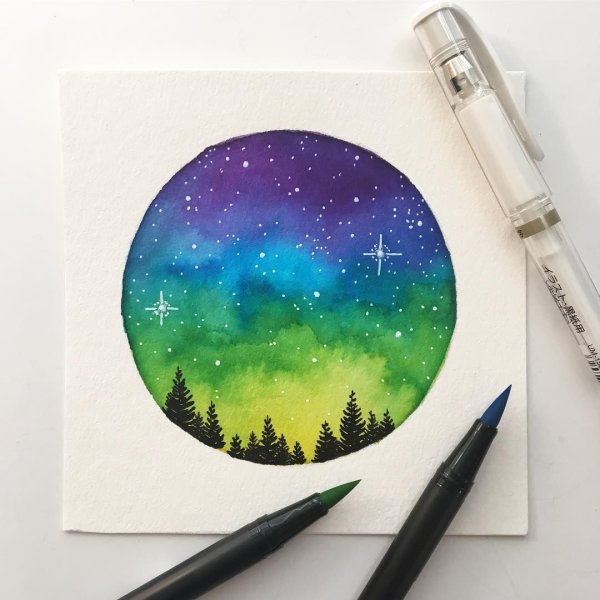 Идеи для рисования космоса гуашью
