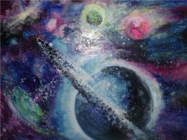 Космос пастелью композиции