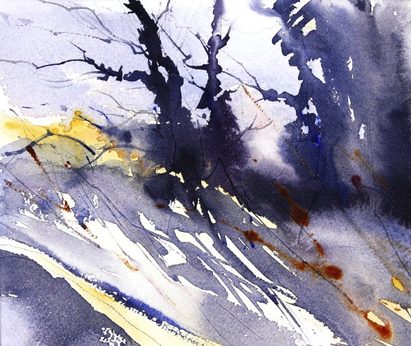 Снег акварель