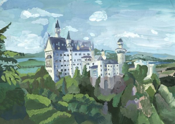 Замок гуашью