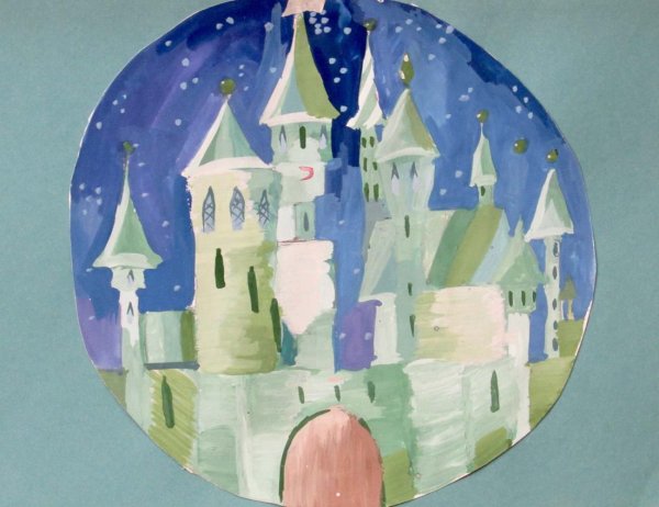 Изумрудный город гуашью