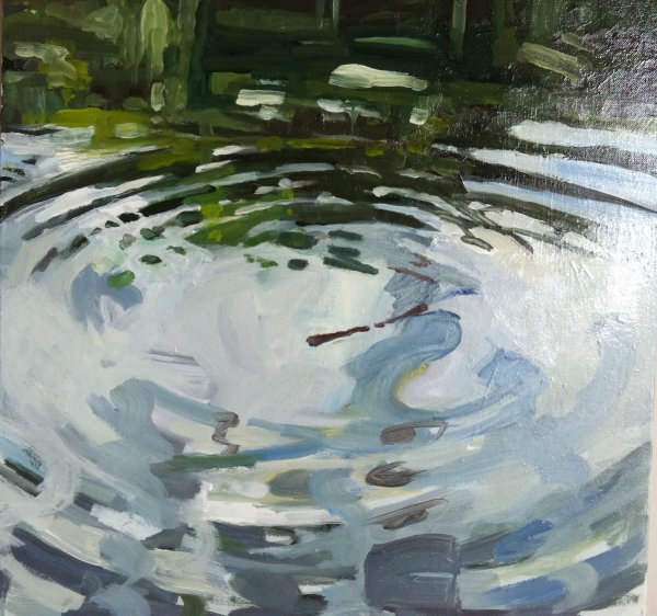 Отражение в воде живопись