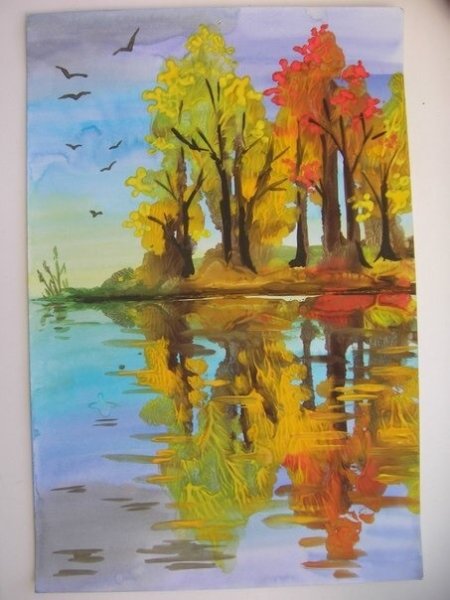 Монотипия Пейзажная техника