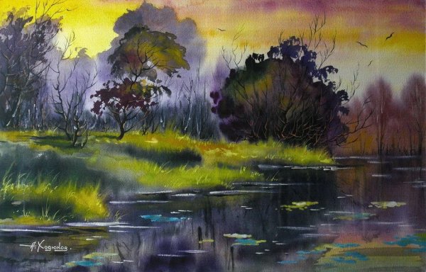 Художник Александр Ходюков акварели