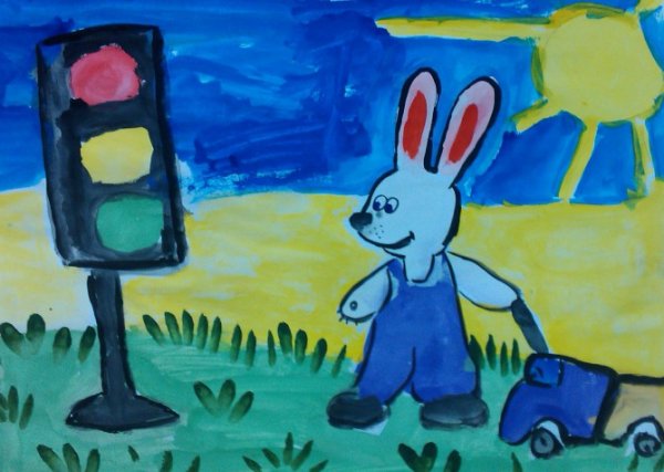 Рисунок ПДД гуашью