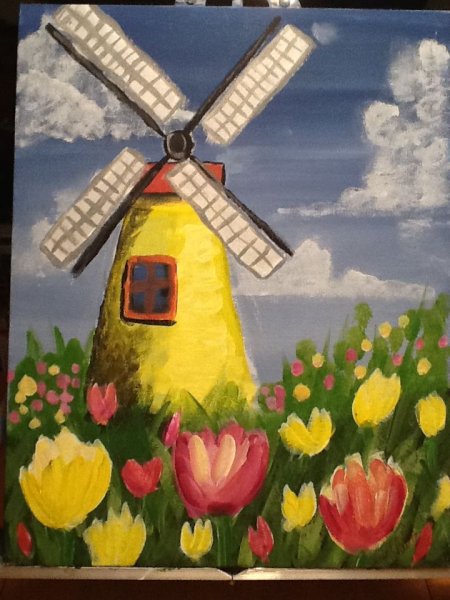 Мельница гуашью