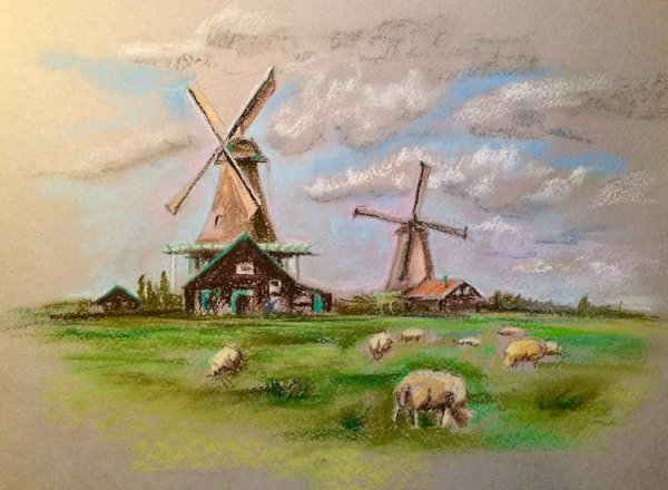 Мельница пастелью