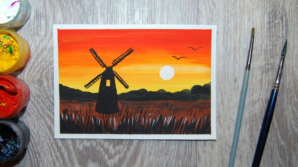 Рисунки гуашью для начинающих 10 лет