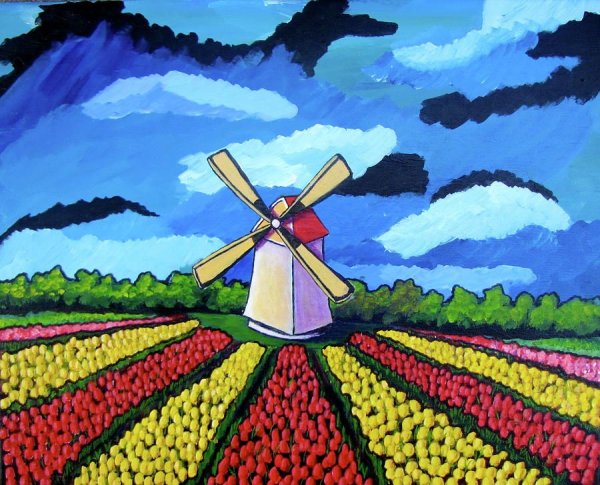 Поделка поле тюльпанов