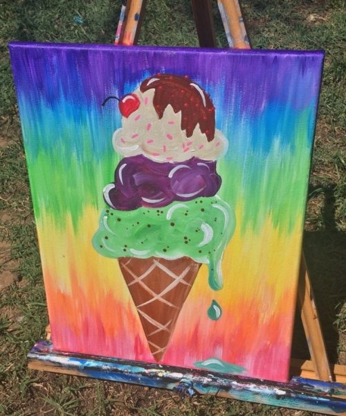 Мороженое гуашью рисование