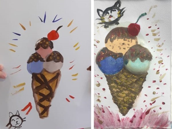 Мороженое гуашью рисование