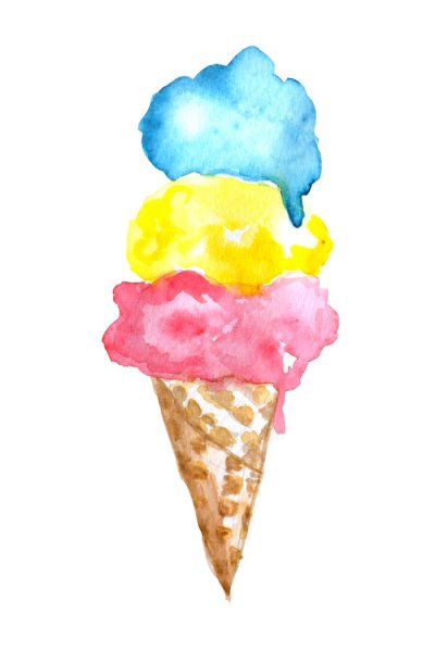 Мороженое акварелью