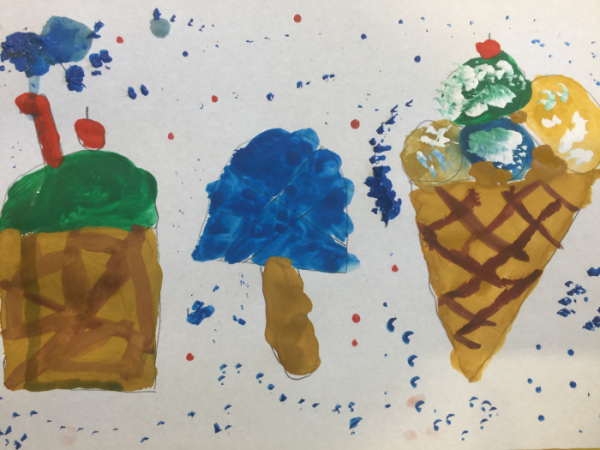 Мороженое гуашью рисование