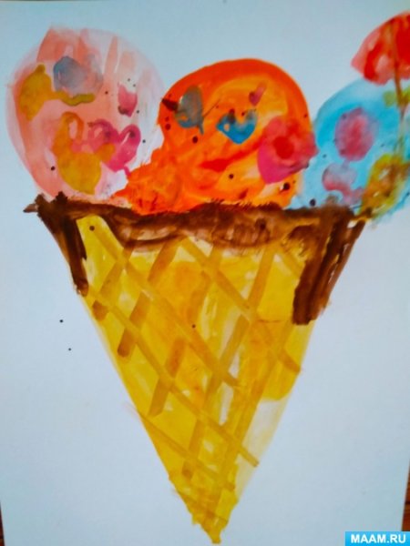 Рисование мороженного красками в подготовительной группе