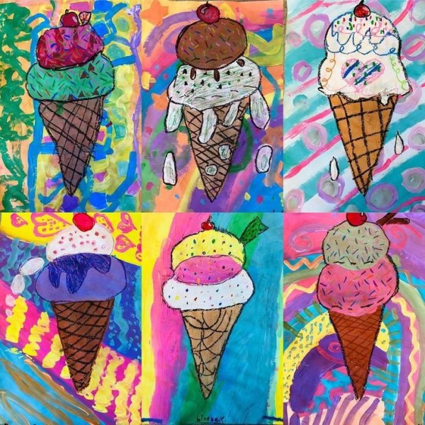 Рисование с детьми мороженое