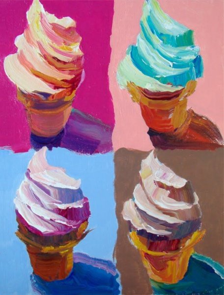 Мороженое гуашью рисование