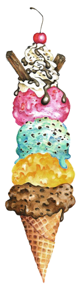 Арт мороженое акварелью