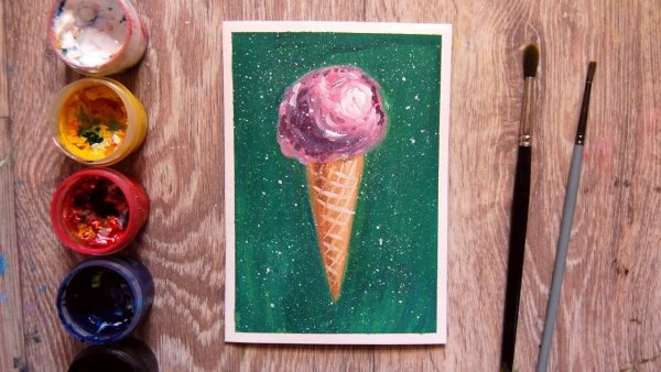 Мороженое гуашью рисование