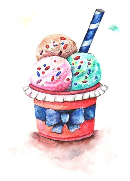 Мороженое гуашью