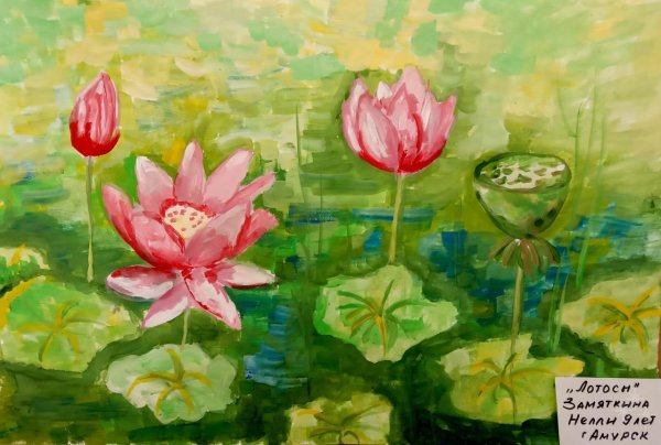 Цветы гуашью для детей 7-8 лет