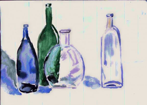 Стеклянный предмет гуашью