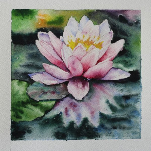 Кувшинки гуашью