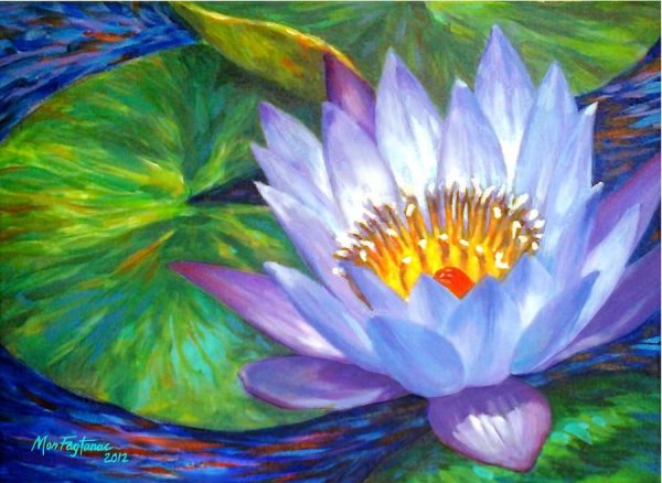 Лотос гуашью