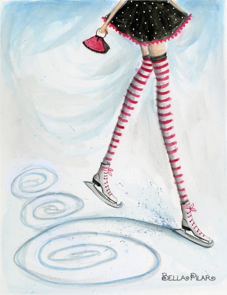 Рисование девочки на коньках