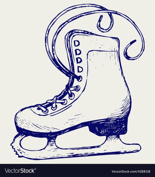 Коньки фигурные карандашом