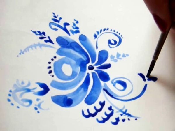 Техника рисования Гжель