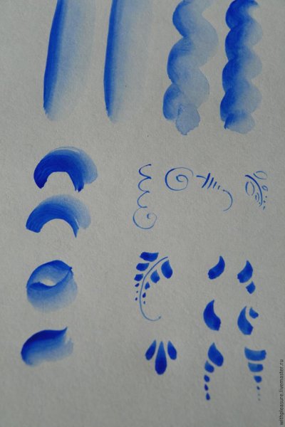 Мазковая роспись Гжель