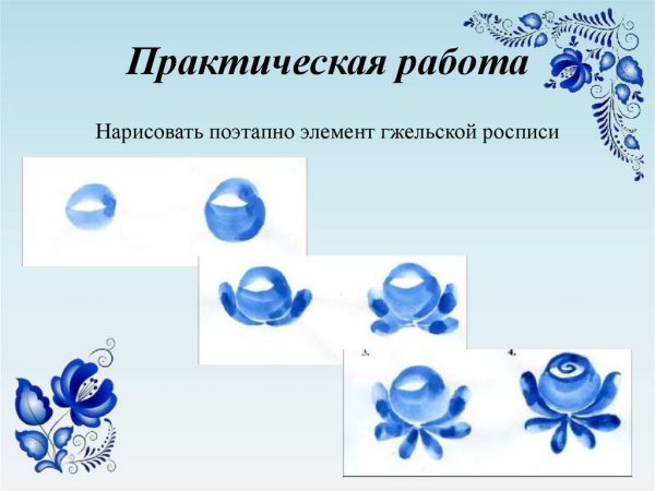 Гжельская роспись пейзаж