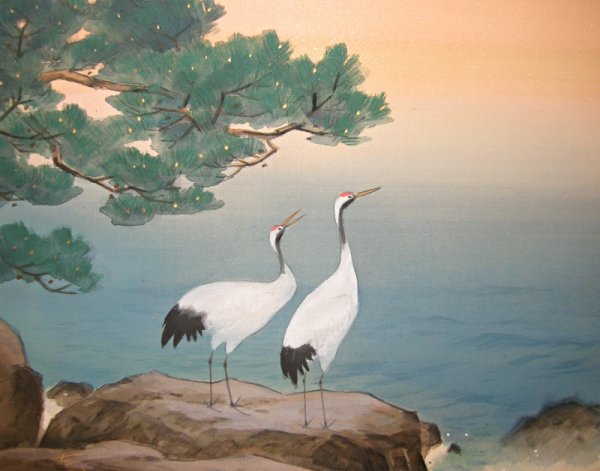 Цапля гуашью