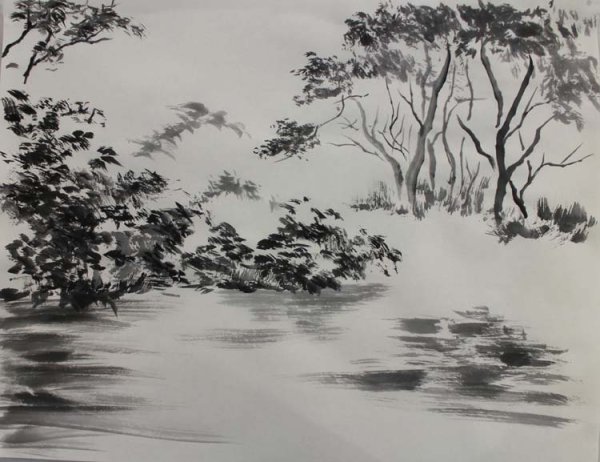 Японская живопись тушью