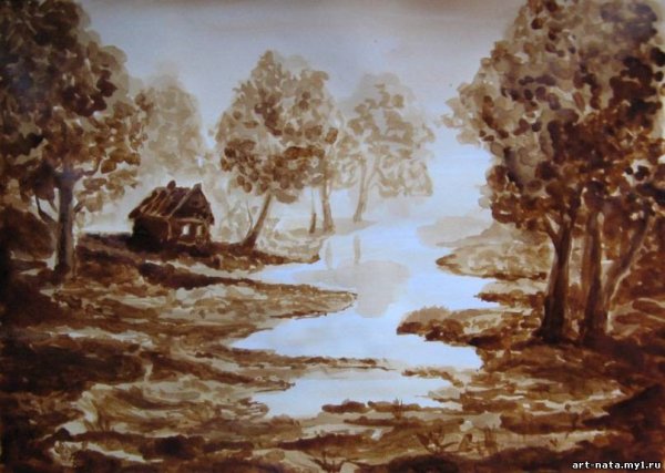 Гризайль пейзаж