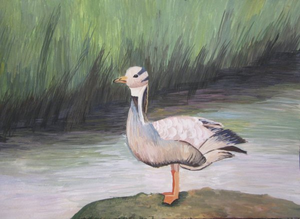 Гусь гуашью