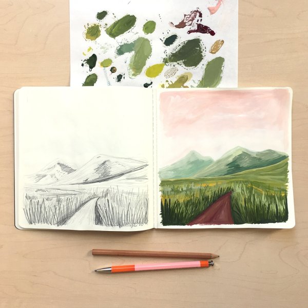 Маленькие скетчи акварелью