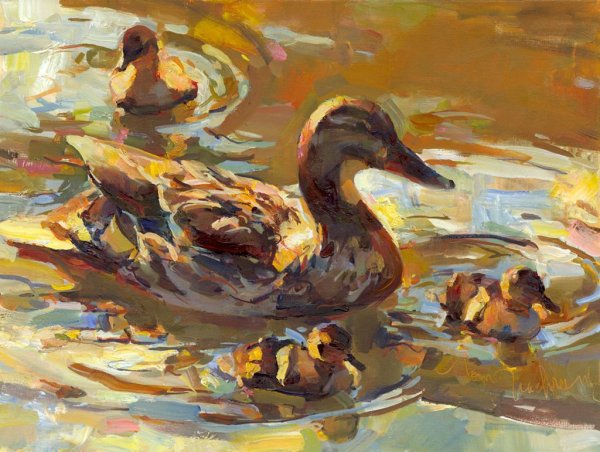 Утята в живописи