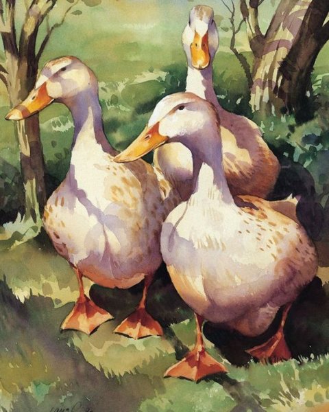 Пейзаж с утками