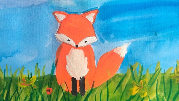 Правополушарное рисование для детей Лисенок