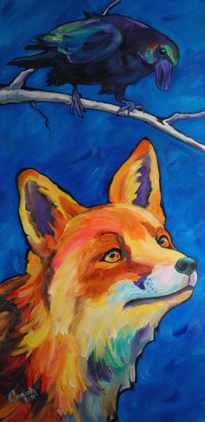 Лиса гуашью